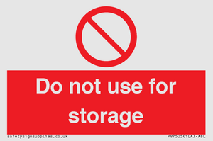 Do not use for storage